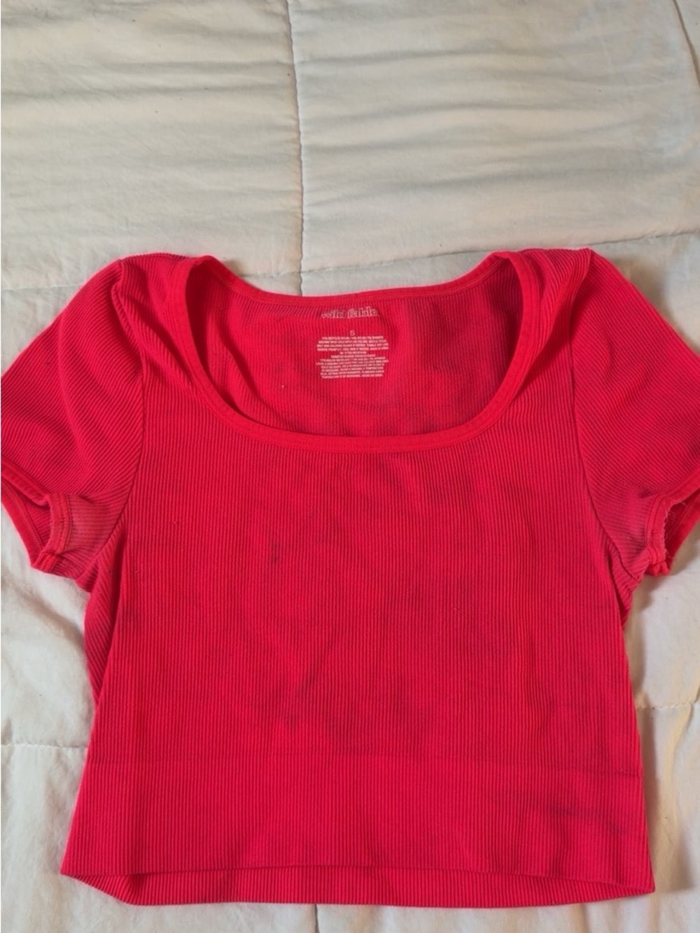 wild fable Hot Pink Ribbed Scoop Crop Top